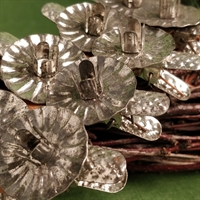 lagkage metal sølvfarvede lysholdere til juletræet gammeldags julepynt genbrug